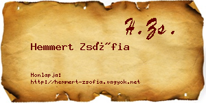 Hemmert Zsófia névjegykártya
