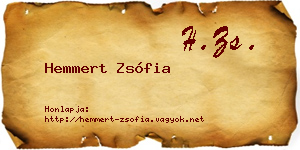 Hemmert Zsófia névjegykártya